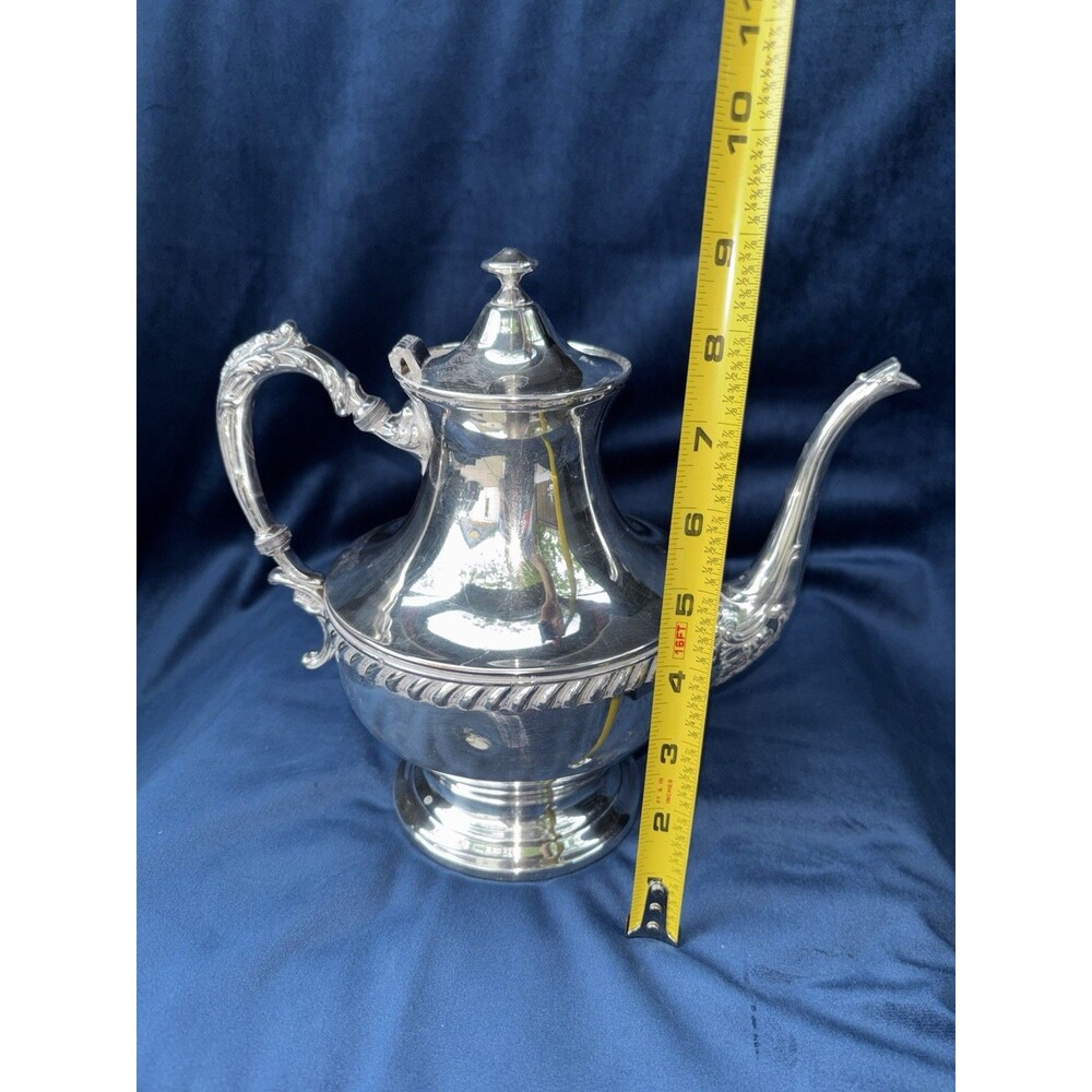 3-Piece Silverplate Tea/Coffee Set Lidded Pot Creamer Sugar Bowl Silver onCopper - Picture 14 of 16